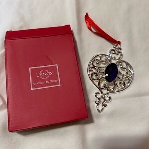 LENOX -2016 Bejeweled Collection -Silverplate Ornament - Purple Amethyst Spire